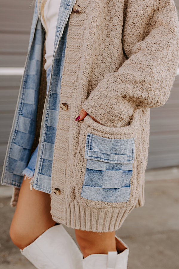 Premium Cafe Cuddles Knit & Denim Jacket