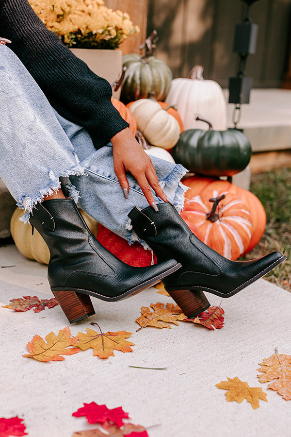 Premium Faux Leather Cowboy Boots - Ultimate Black Style