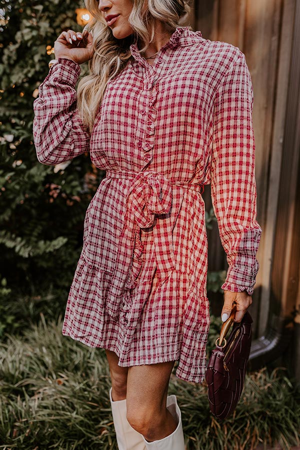 Ultimate Orchard Stroll Plaid Mini Dress