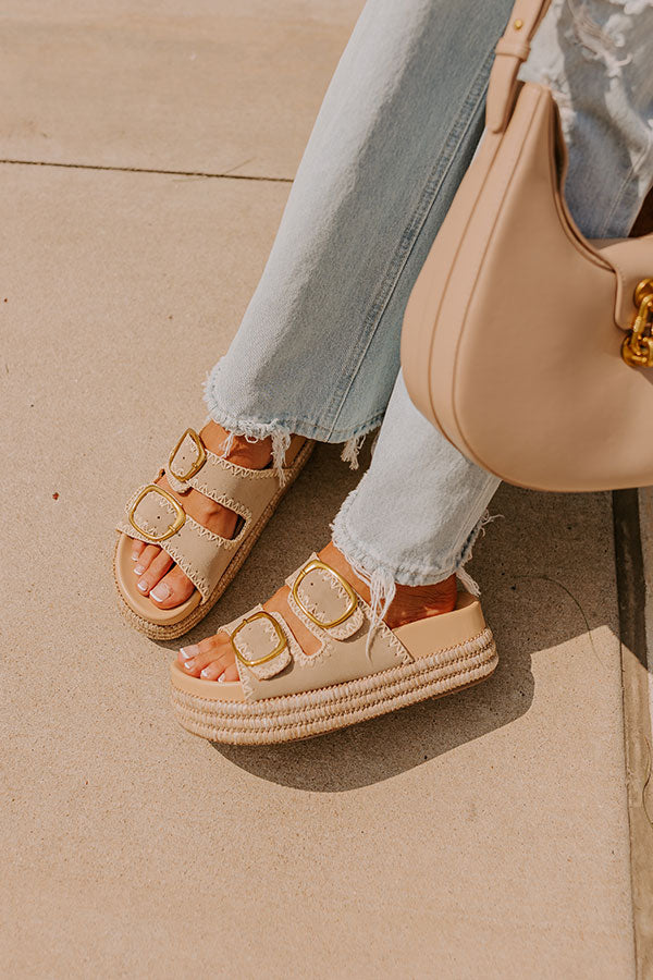 Ultimate Comfort: Livy Faux Nubuck Platform Sandal in Taupe