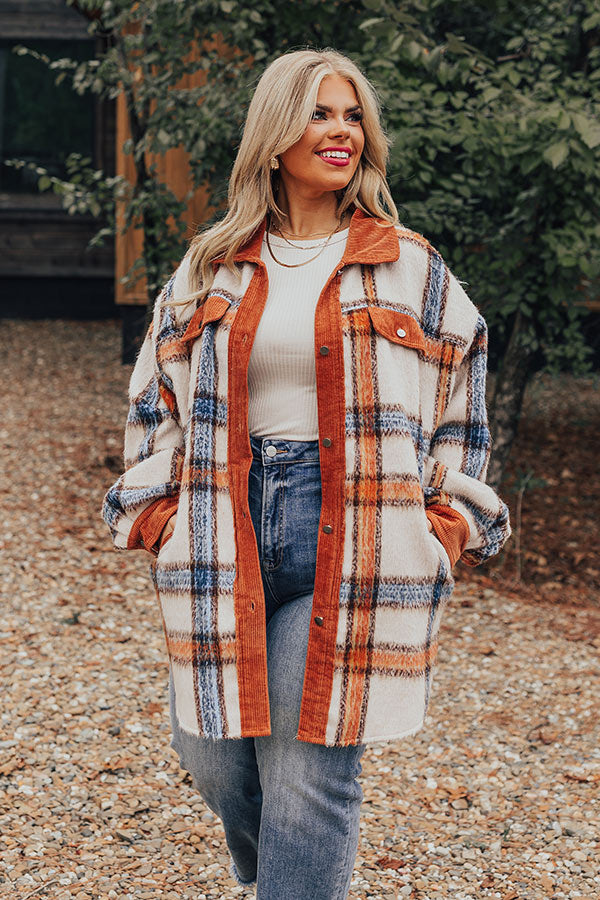 Premium Brown Sugar Plaid Curves Jacket - Ultimate Style & Comfort