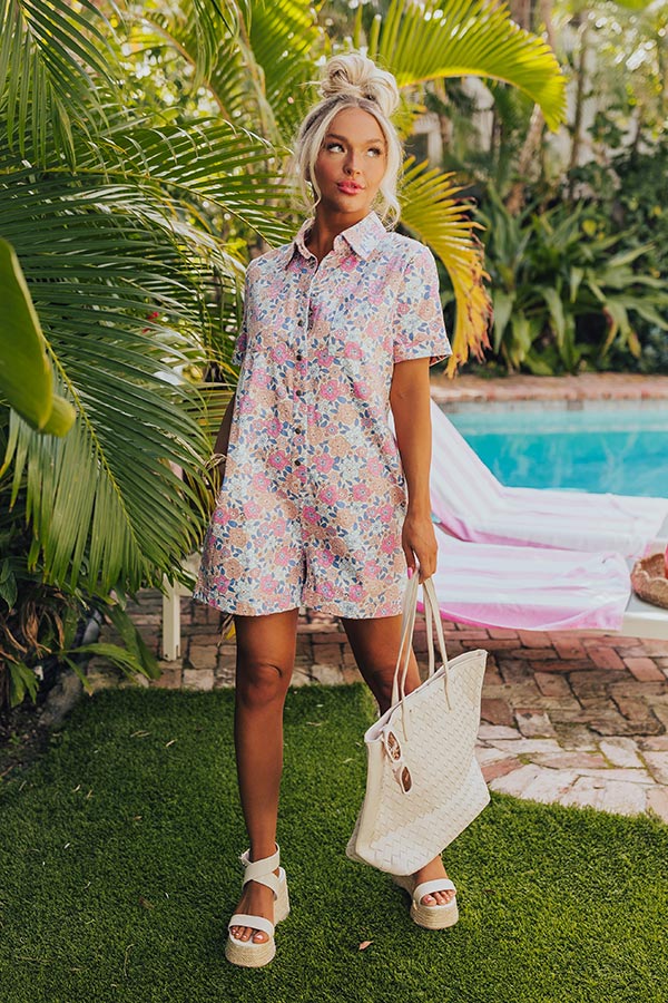 Ultimate Floral Denim Romper - Pink Bloom Edition