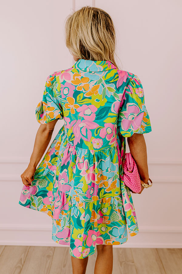 Premium Lagoon Luxe Floral Mini Dress - Ultimate Summer Style