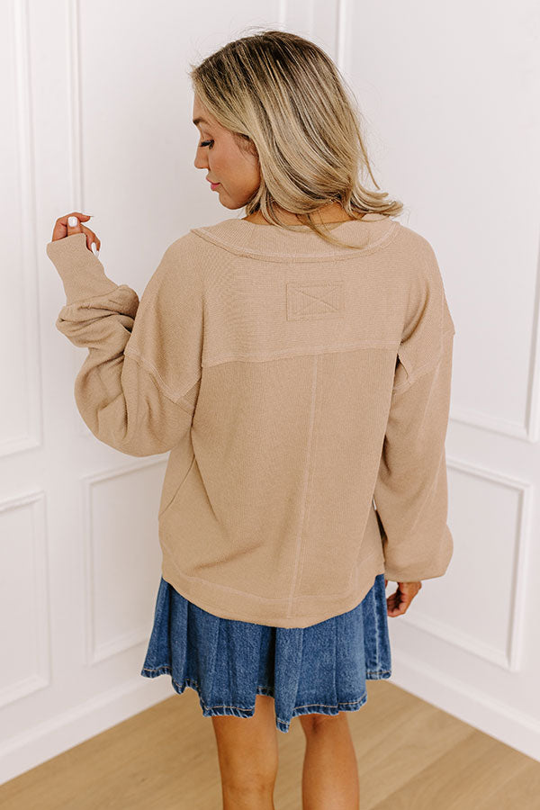 Premium Venture Out Knit Top - Taupe Edition