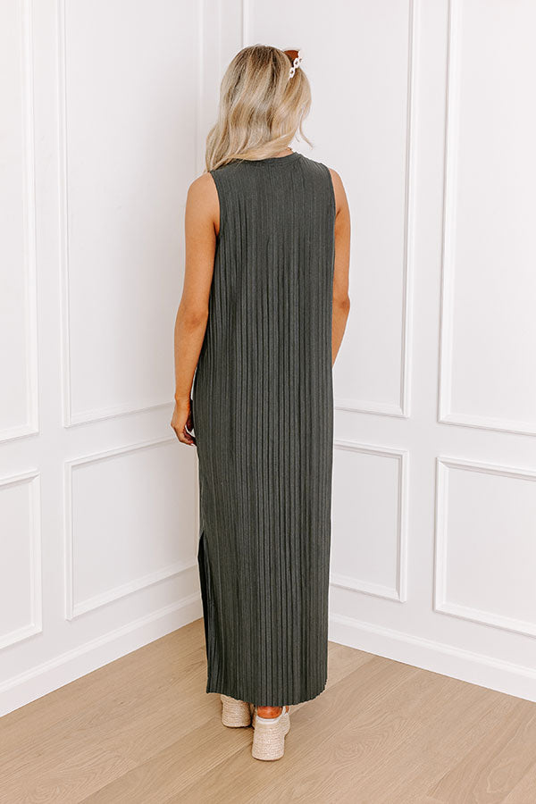 Premium Forest Pleated Maxi Dress - Ultimate Casual Style