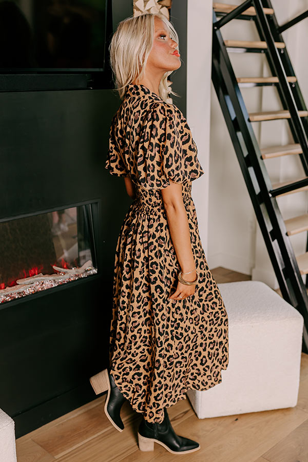 Premium Leopard Print Midi Dress - Urban Chic Edition