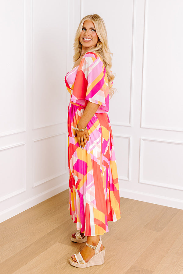 Ultimate Sunshine & Sorbet Pleated Midi Dress