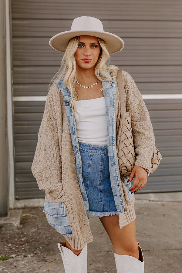 Premium Cafe Cuddles Knit & Denim Jacket