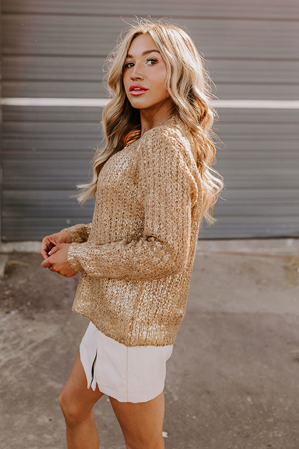 Premium Golden Glow Metallic Knit Sweater