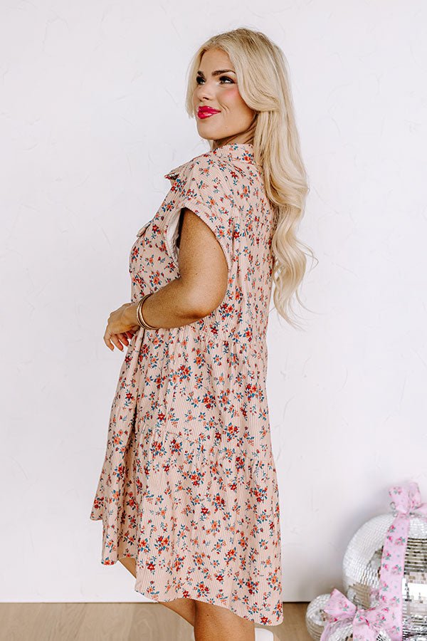 Ultimate Comfort Floral Corduroy Dress for Curves