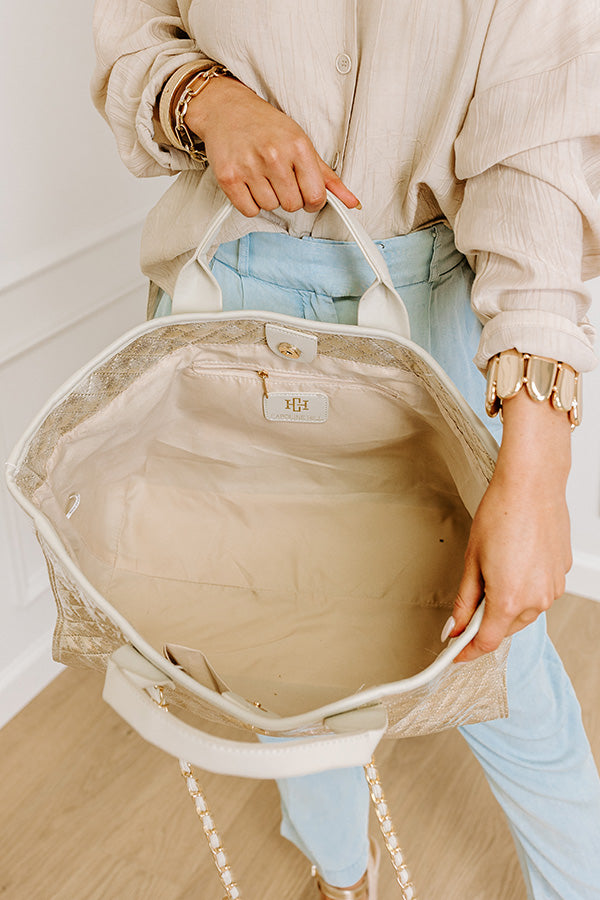 Premium Metallic Quilted Tote Bag in Gold – Ultimate Style & Function