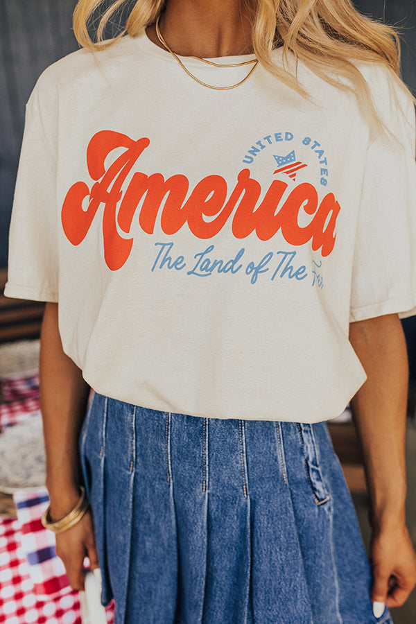 Premium Patriotic Graphic Tee - The Land Of The Free