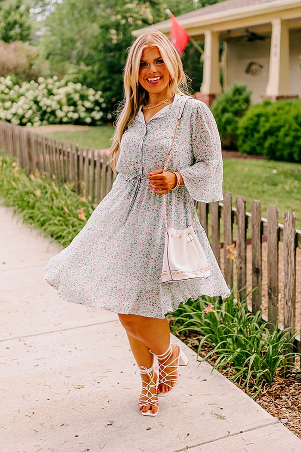 Premium Mint Curves Floral Dress – Ultimate Style & Comfort