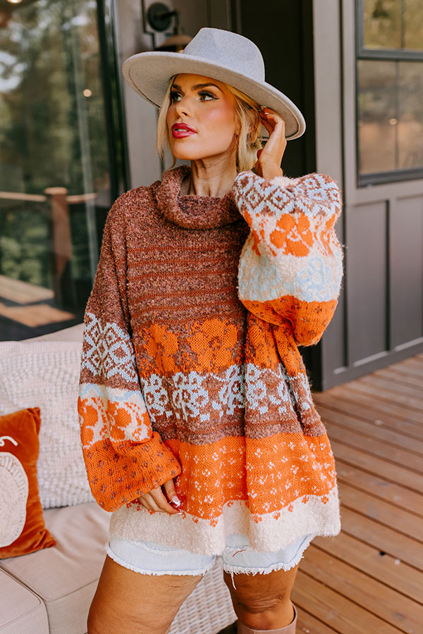 Premium Autumn Brunch Knit Sweater - Cinnamon Curves Edition