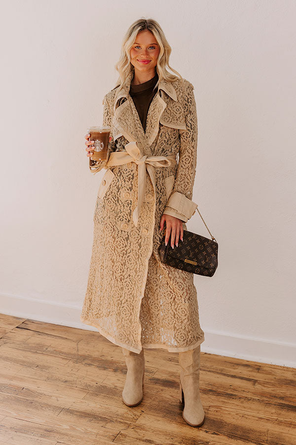 Premium NYC Catwalk Lace Trench Coat - Ultimate Chic Style