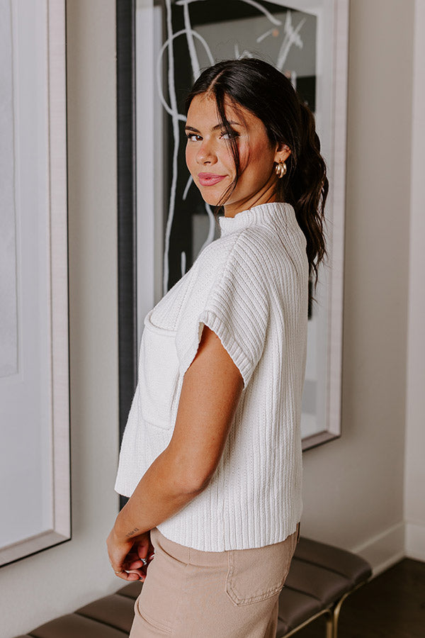 Premium Chic Moment Knit Top in Ivory - Ultimate Spring Essential