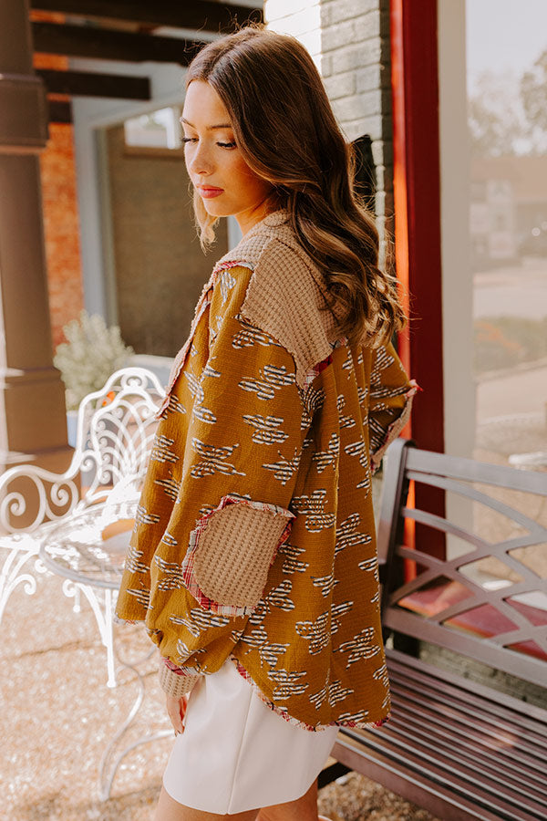 Premium Heart Flutters Knit Sweater in Mustard - Ultimate Casual Style