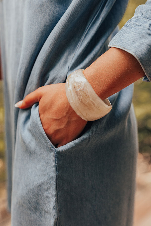 Premium Boho Vibe Bangle Bracelet in Beige - Ultimate Style Upgrade