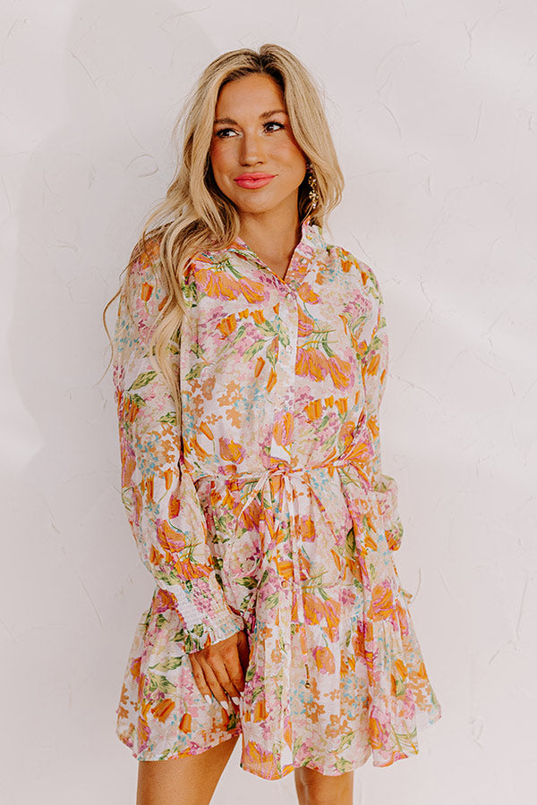 Ultimate Floral Paradise Dress - Beige & Colorful