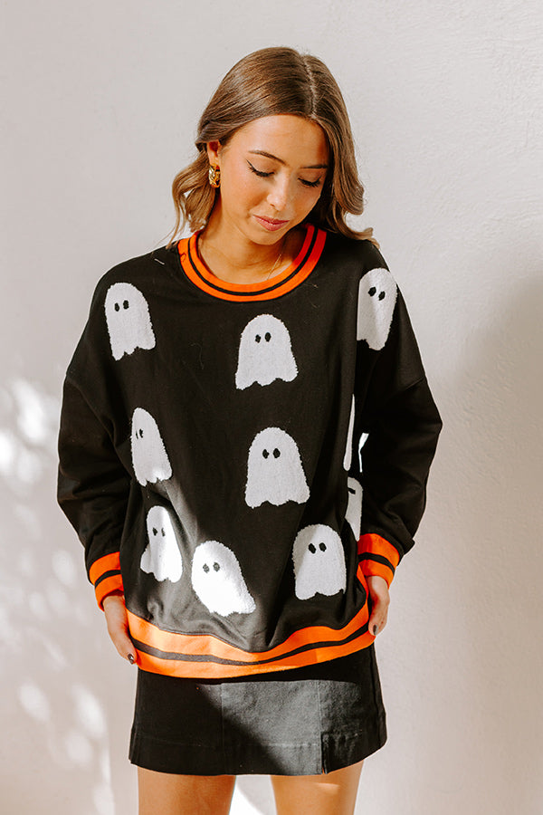 Premium Halloween Embroidered Sweatshirt - Hey Boo Collection