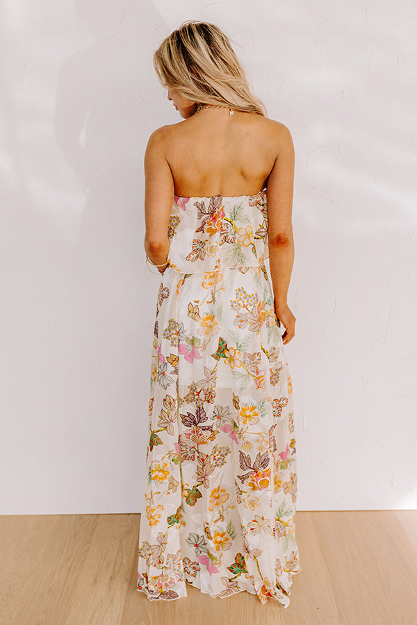 Premium Seashells In Seychelles Floral Maxi Dress