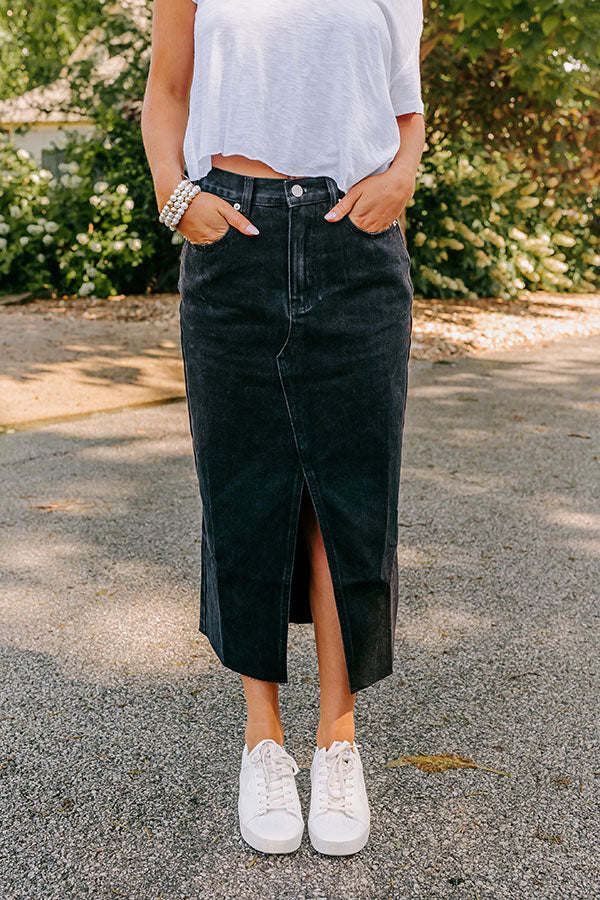 The Ultimate Krysia Denim Skirt - Premium Black Denim