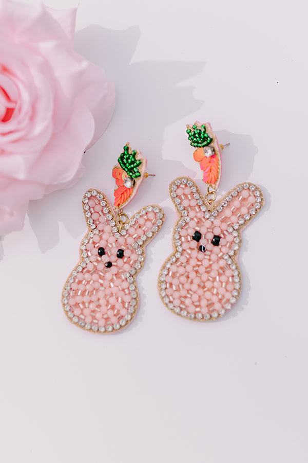 Premium Pink Beaded Bunny Earrings - Ultimate Spring Style