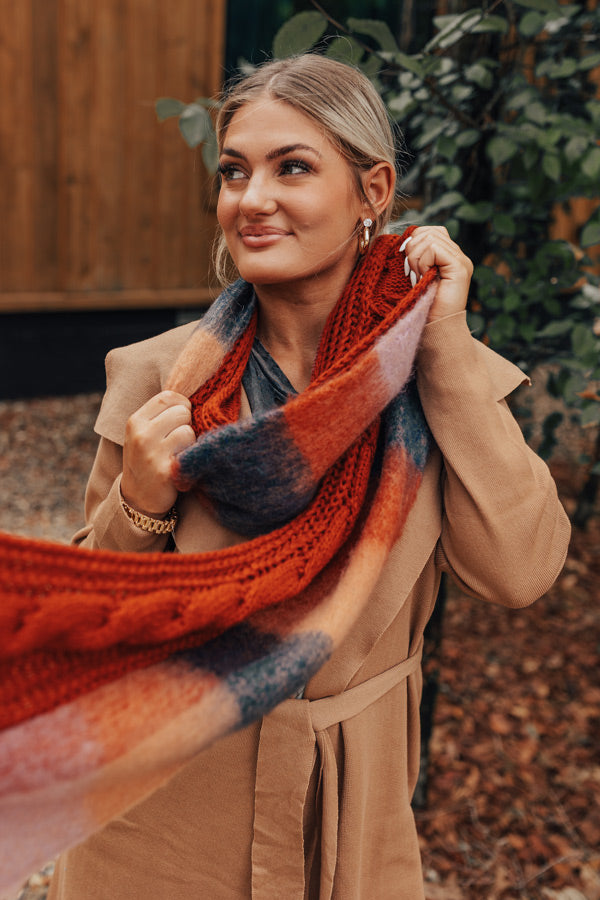 Premium Rust Knit Scarf - Ultimate Fall Essential