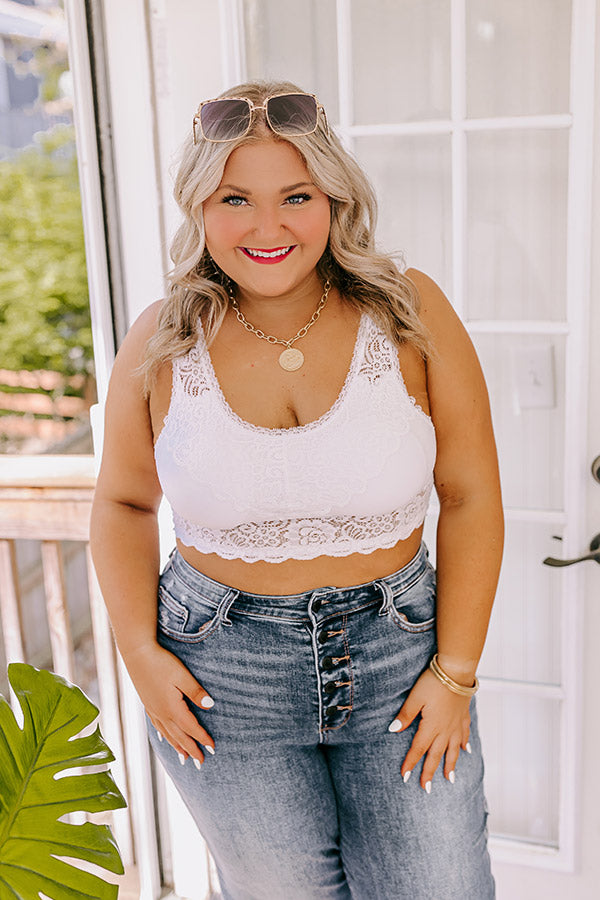 Premium White Lace Bralette for Curves - Ultimate Comfort & Style