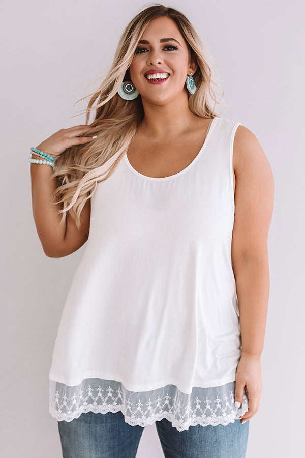 Premium Athens Shift Tank in Ivory - Curves Collection