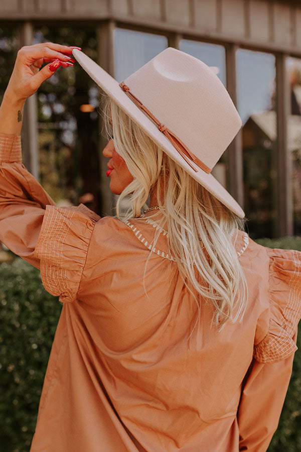 Premium Vineyard Breeze Felt Fedora - Warm Taupe