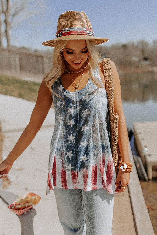 Premium Patriotic Shift Tank - Red, White & Blessed