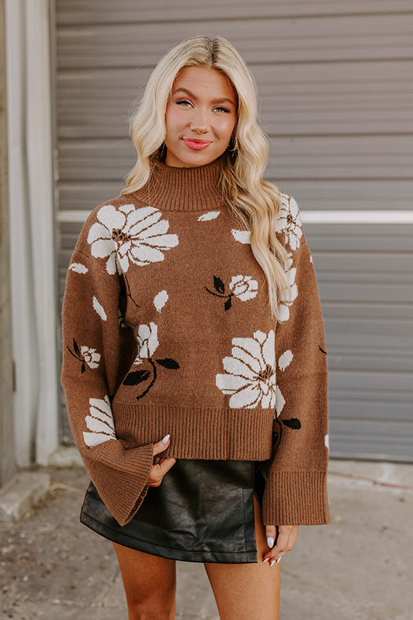 Premium Harvest Hues Floral Knit Sweater - Ultimate Autumn Style