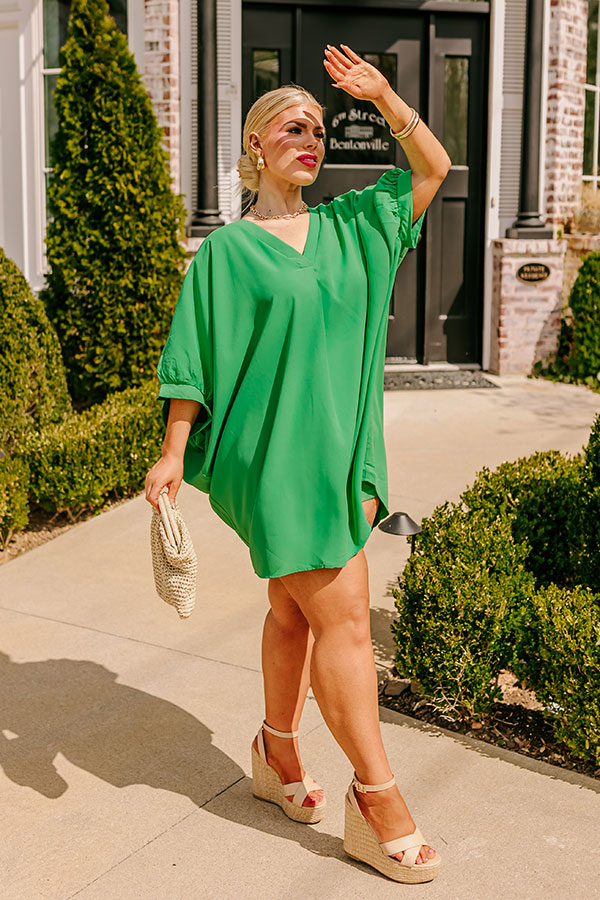 Ultimate Kelly Green Curve-Hugging Shift Dress