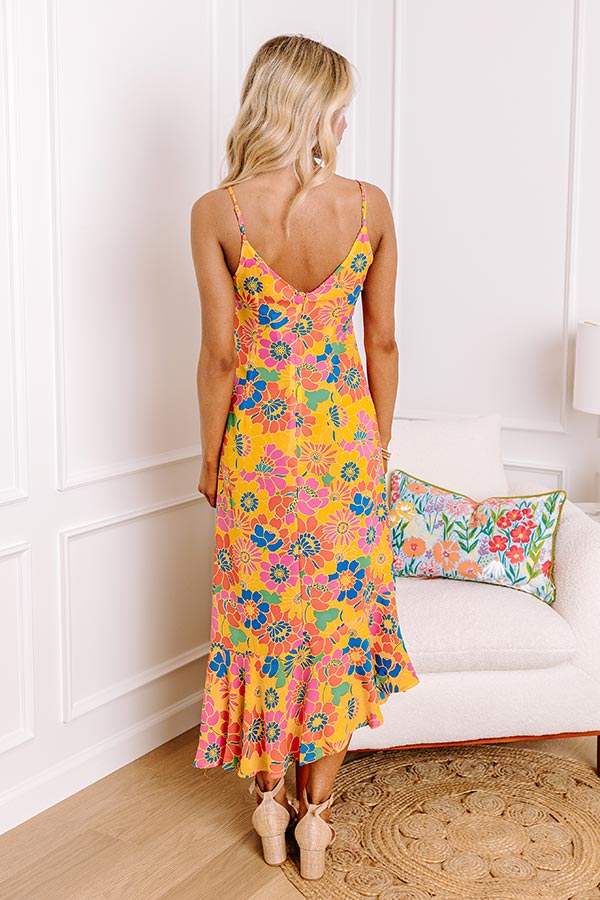 Premium Over The Ocean Floral Midi Dress