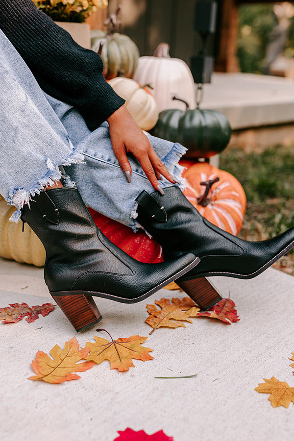 Premium Faux Leather Cowboy Boots - Ultimate Black Style