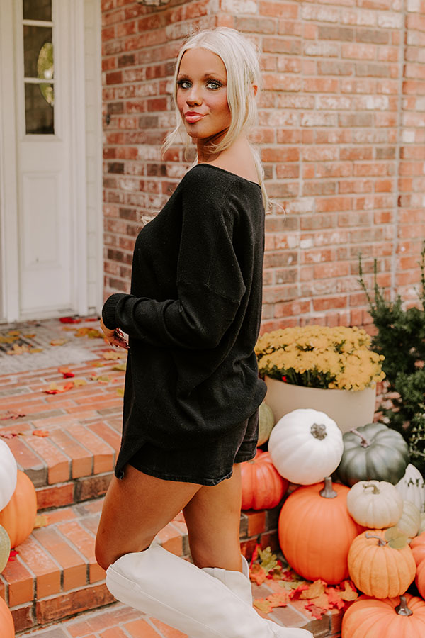 Premium Fall Latte Shift Sweater - Ultimate Black Edition