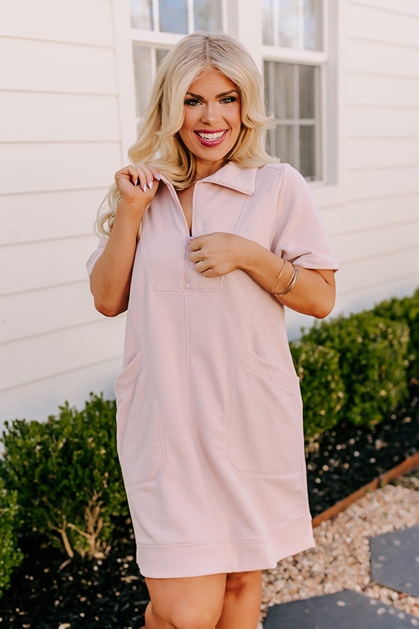 Premium Blush Curves Casual Mini Dress - Ultimate Chic Style