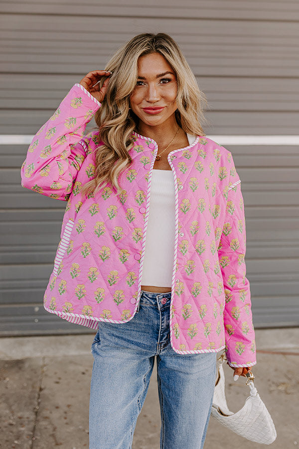 Premium Floral Fields Quilted Jacket