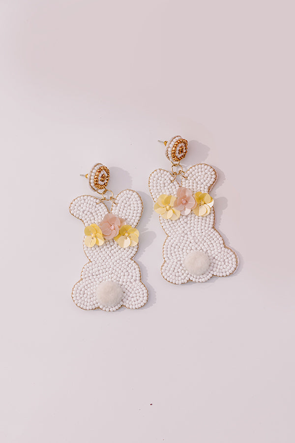 Premium Happy Vibes Bunny Beaded Earrings