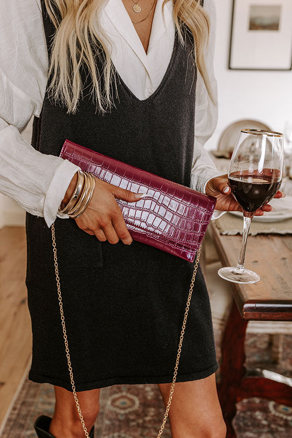 Premium Faux Leather Clutch in Wine - The Ultimate Style Upgrade