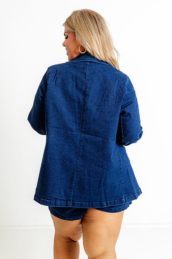 The Ultimate Yani Curvy Fit Denim Blazer