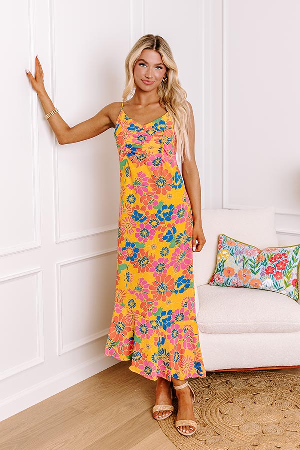 Premium Over The Ocean Floral Midi Dress