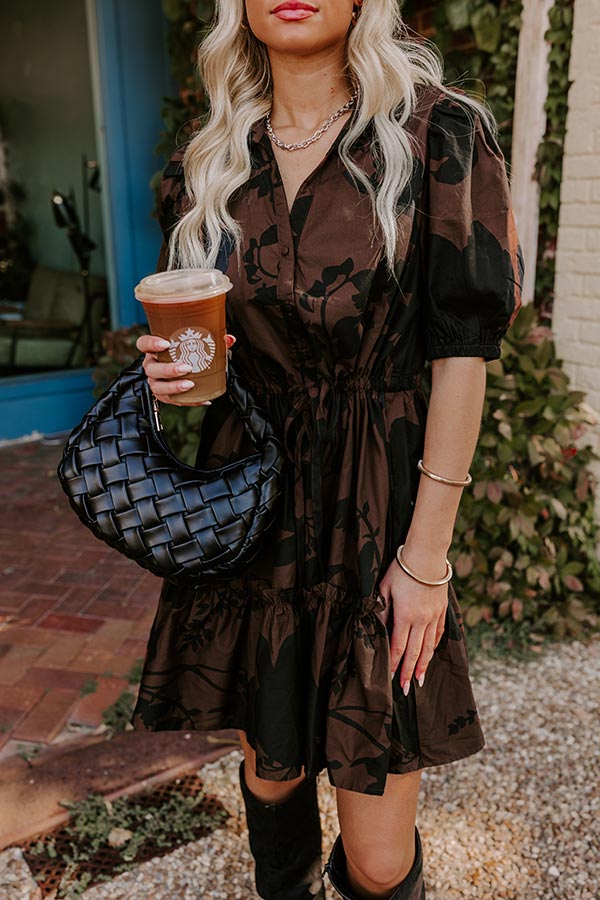 Premium Autumn Whispers Floral Mini Dress