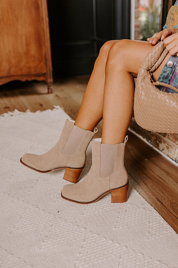 Premium Autumn Faux Nubuck Bootie in Iced Latte - Ultimate Comfort & Style