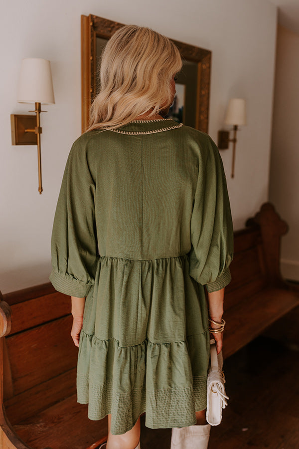 Premium Olive Mini Dress - Dreamy Moment Collection