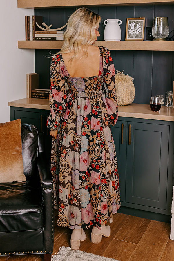 Premium Fall Dreaming Floral Midi Dress