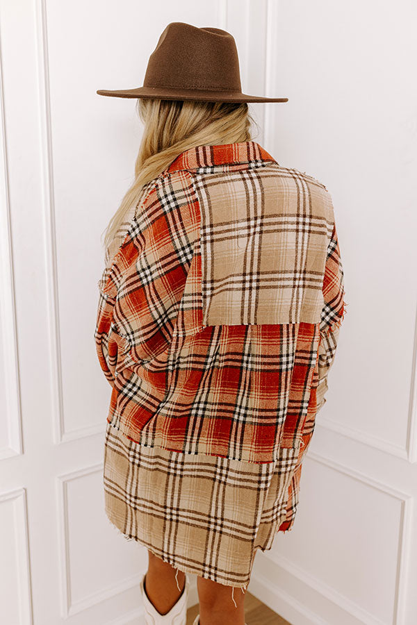 Premium Fall Sentiments Plaid Button-Up Shirt