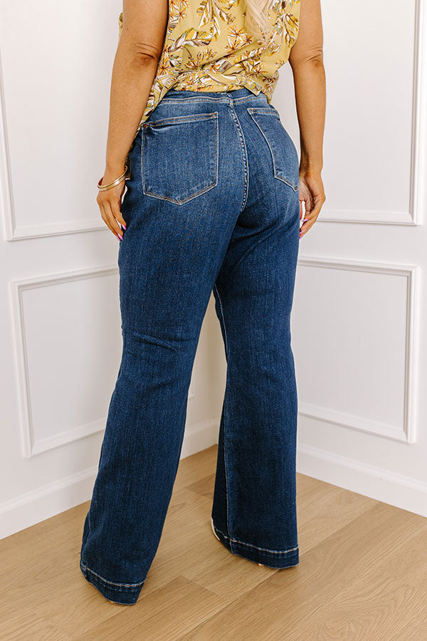 Premium JUDY BLUE Ryleigh High Waist Flare Curves Jeans