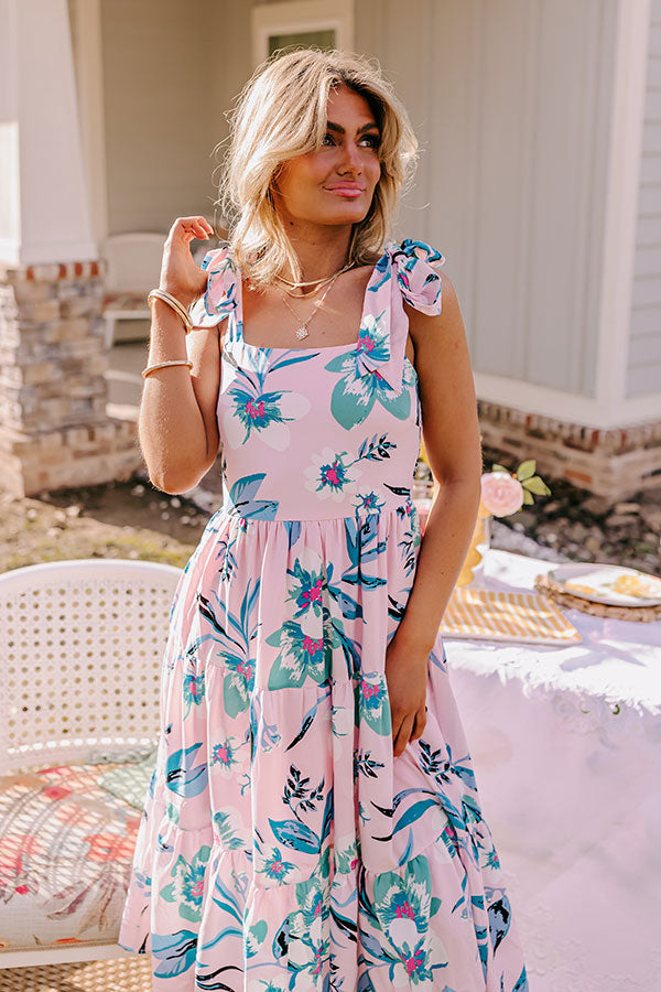 Premium Catalina Island Floral Midi Dress